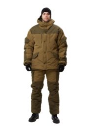 Костюм зимний «ГОРКА» куртка/брюки, цвет: св.хаки/т.хаки, ткань: Полибрезент