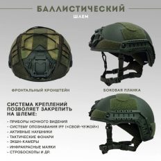 Шлем тактический «OPS CORE» СВМПЭ степень защиты: БР-2 (Олива)