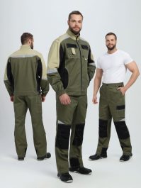 Костюм Вектрон-1 (тк.Смесовая МВО,240) брюки, хаки/черный/бежевый