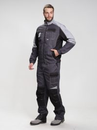 Костюм Вектрон-1 (тк.Смесовая,240) брюки, т.серый/св.серый/черный