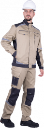 Куртка ТУРБО SAFETY летняя (цв. Бежевый с темно-серым) PREMIUM